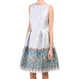 𝅺Max Studio Jacquard Artic Blue Cocktail Dress